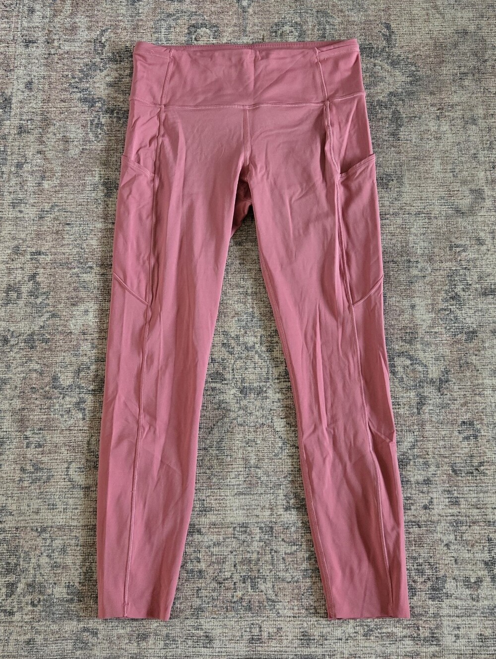 Lululemon Fast and Free High Rise Tight Leggings Pockets 25" Cool Cherry Tint 8 - Picture 4 of 10